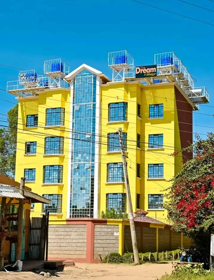 Bright five-storey apartment block