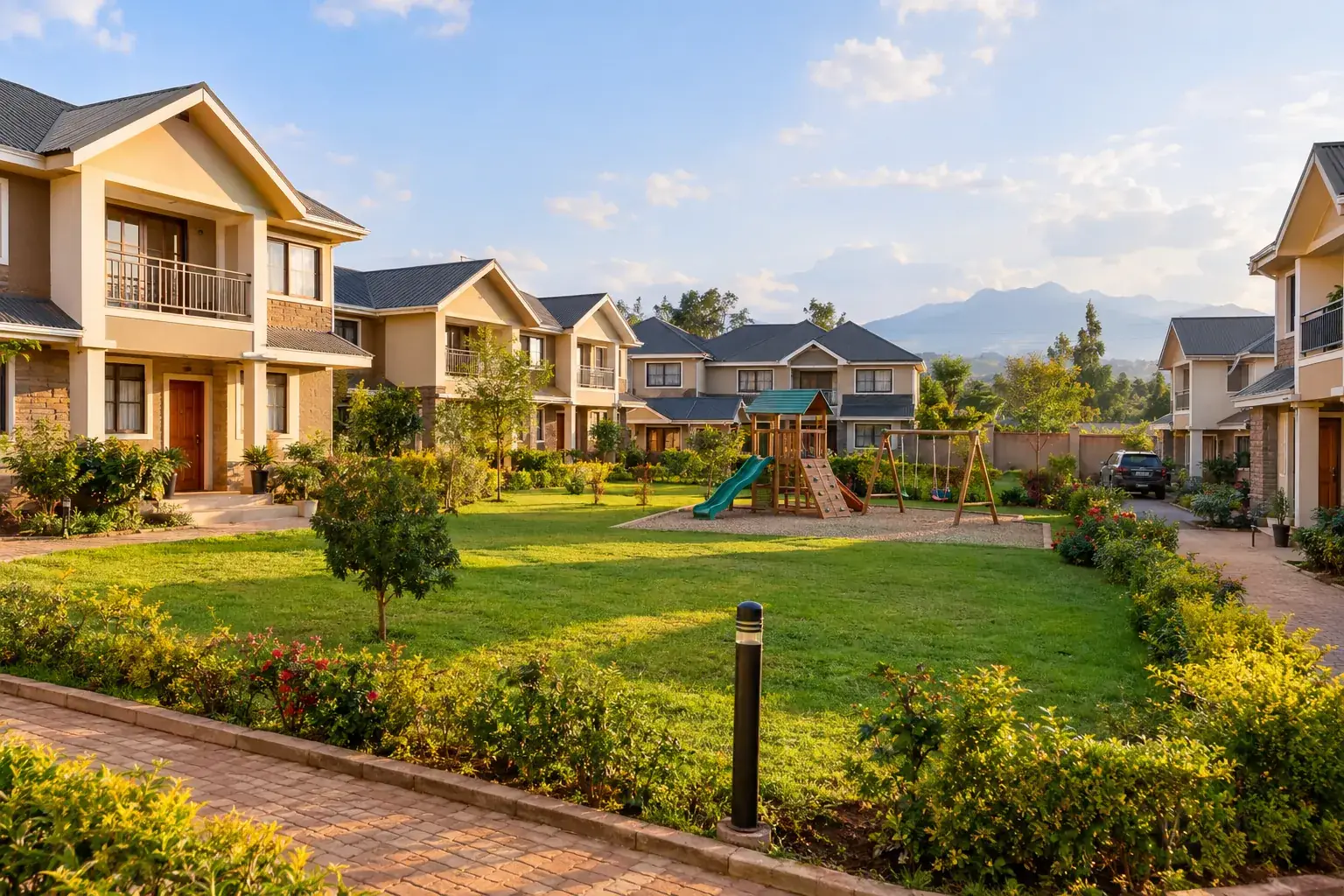 Family estate with play area